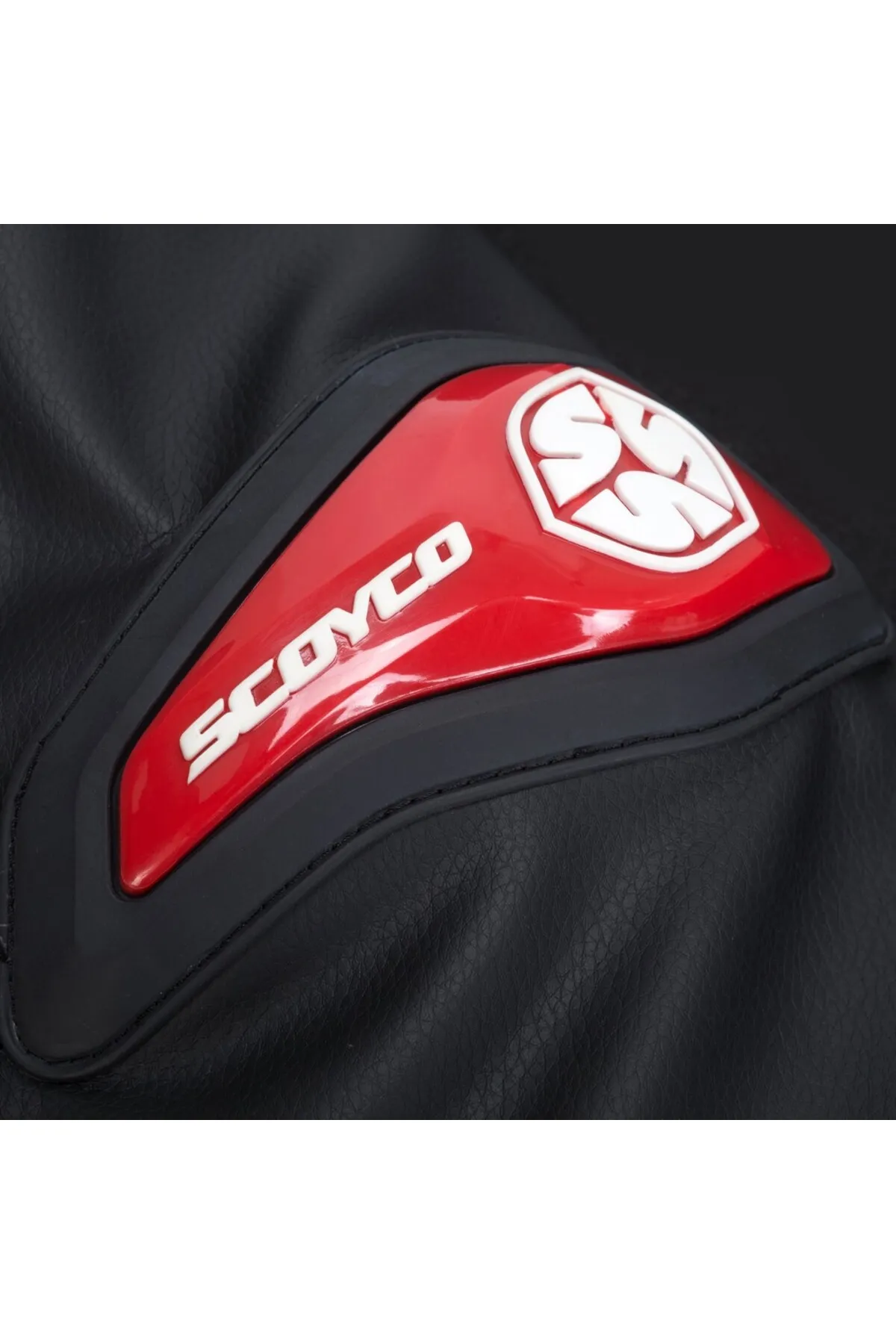 SCOYCO JK153 MONT SİYAH-KIRMIZI DERİ MONT